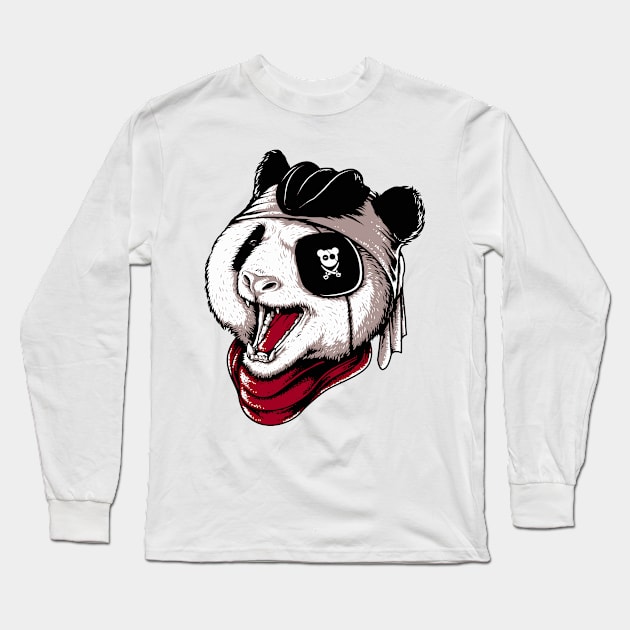 Panda pirate Long Sleeve T-Shirt by Mako Design 